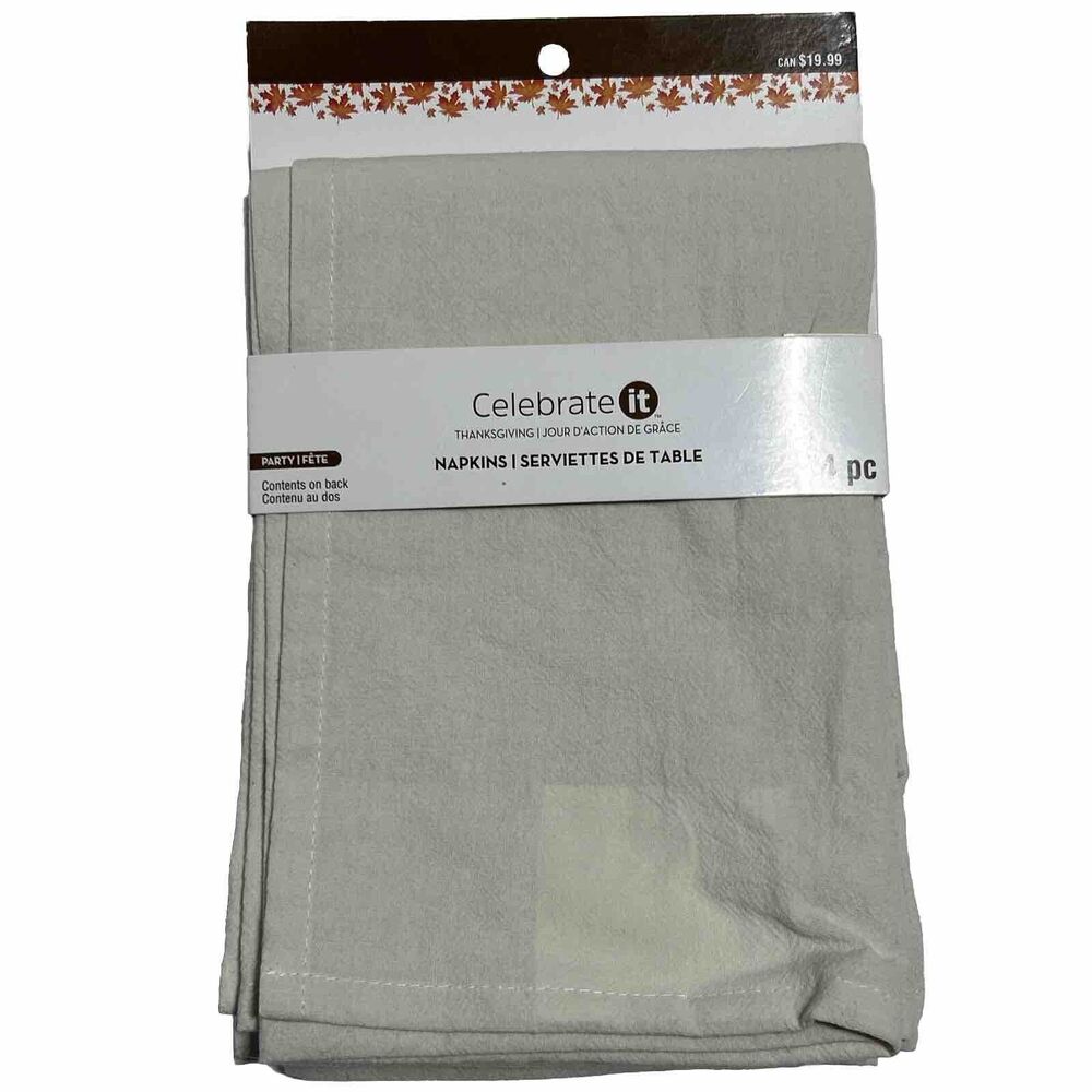 Cotton Blend Cloth Dinner Napkins Neutral Beige Tan Thanksgiving Fall Farmhouse